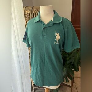 U.S. Polo Assn. Green‎ Polo Shirt rugby 3 Small